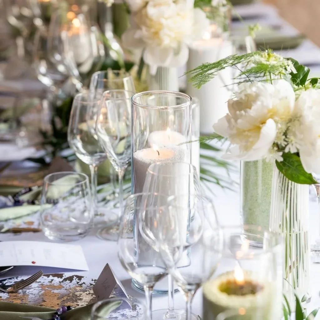 Decoratieve glazen houder